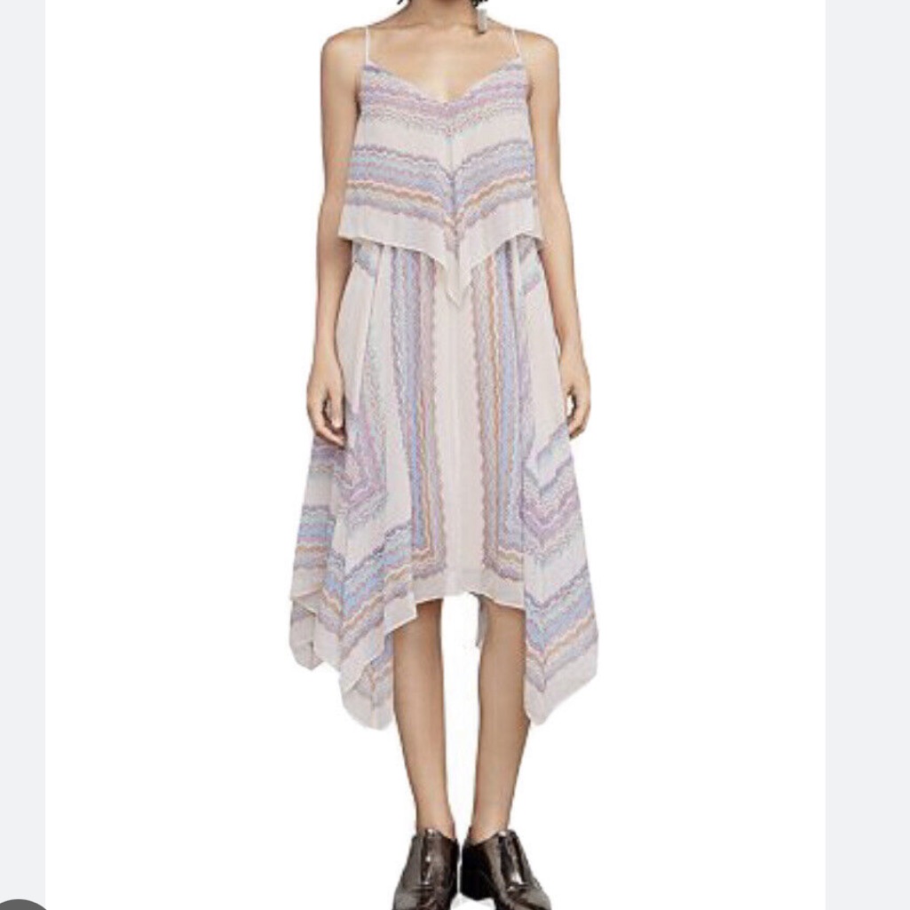 Bcbg Maxazria Handkerchief Hem Silk Dress - Size L